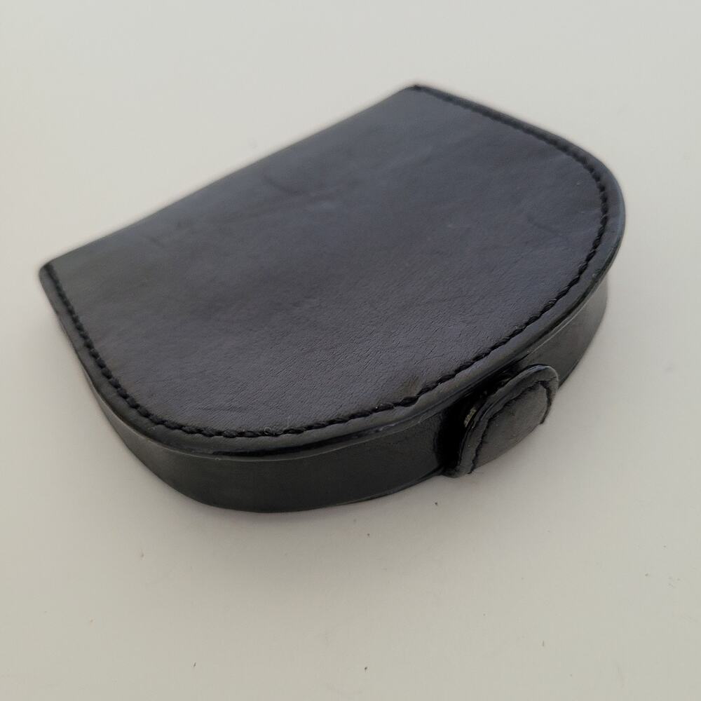 Coach Vintage Mini Coin Holder Wallet Leather Small Black Horseshoe Bifold - Picture 9 of 10
